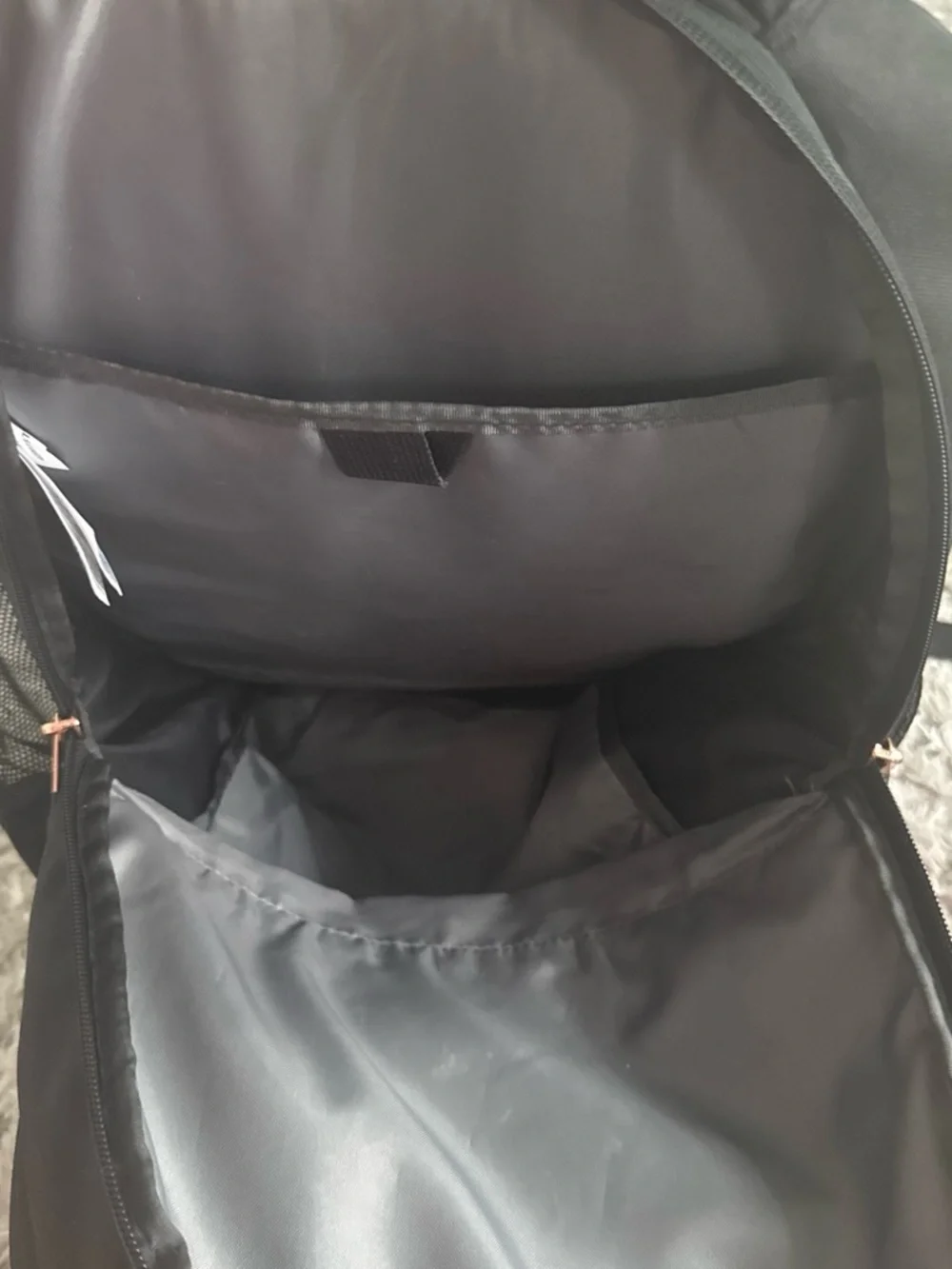 The North Face Jester Luxe Black Backpack with Rose Gold Accents